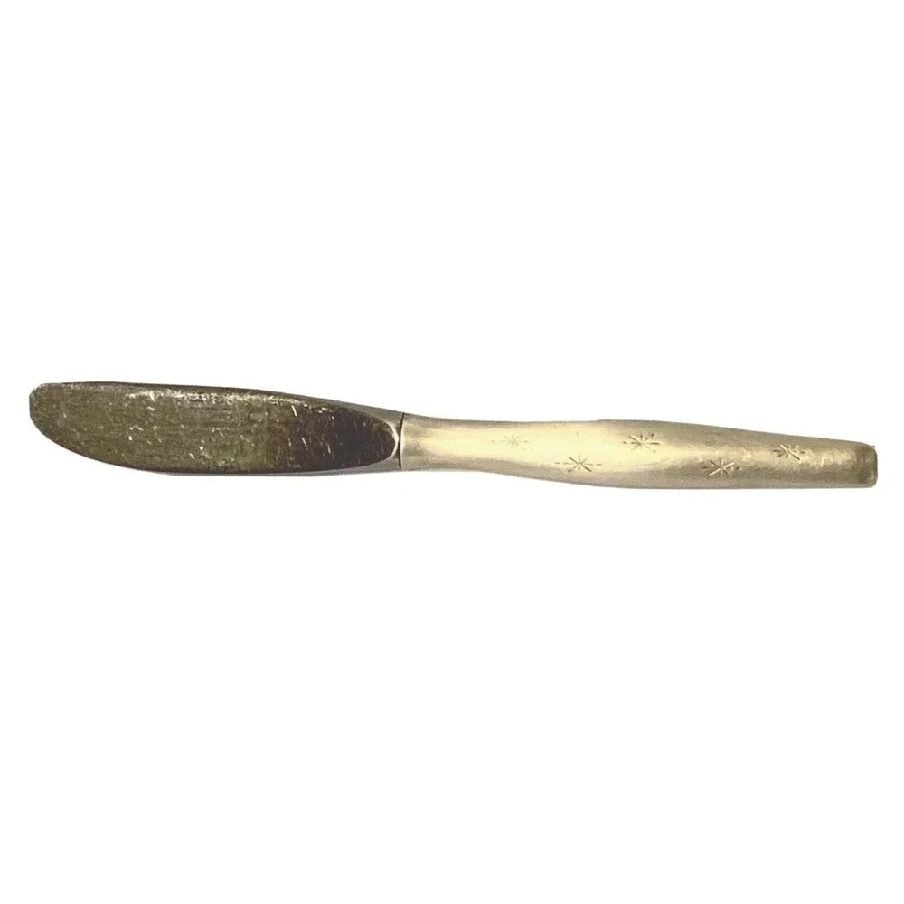 Vintage Gorham Atomic Starburst Stardust Sterling Silver Butter Knife 6.5” MCM